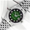 Image 3 : Rolex Men's Stainless Steel Diamond and Emerald Datejust Wristwatch