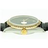 Image 6 : Rolex Men's Two Tone Diamond Black Onyx Datejust Wristwatch with Leather Band