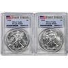 Image 1 : Lot of (2) 1999 $1 American Silver Eagle Coin PCGS MS68 First Strikes