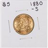 Image 1 : 1880-S $5 Liberty Head Half Eagle Gold Coin