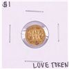 Image 1 : $1 Indian Princess Head Gold Dollar Love Token Coin