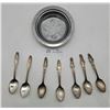Image 1 : Engraved Bowl With 7 Engraved Spoons