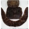 Image 1 : Real Fur Hat, Handwarmer, and Scarf Set
