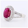 Image 2 : 3.02 ctw RARE NATURAL BURMESE Ruby and 0.61 ctw Diamond Platinum Ring GIA CERTIF