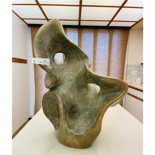 Abstract Grainstone Sculpture, Signed by Artist