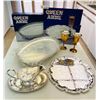 Image 1 : Queen Anne Silver Plated Platters, Gravy Boat