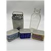 Image 1 : 3 Collector Tins - Cheese Grater - Milk Bottle