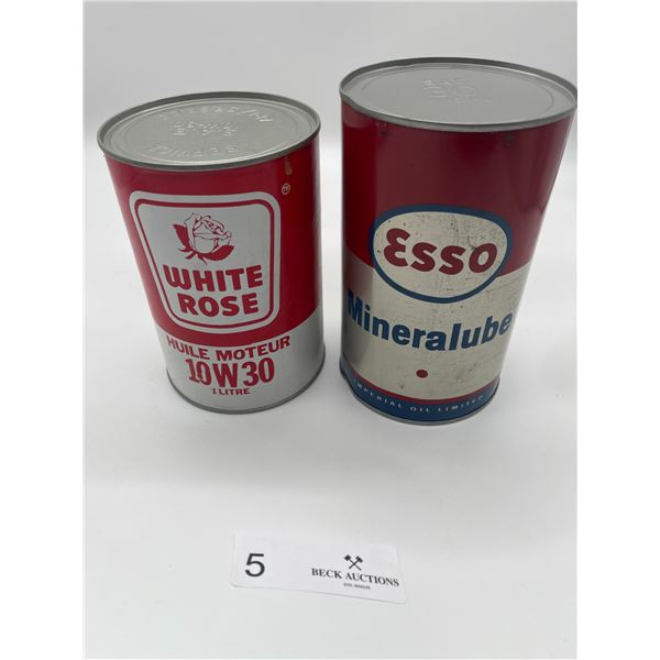 White Rose Oil Esso Mineralube Full Tins