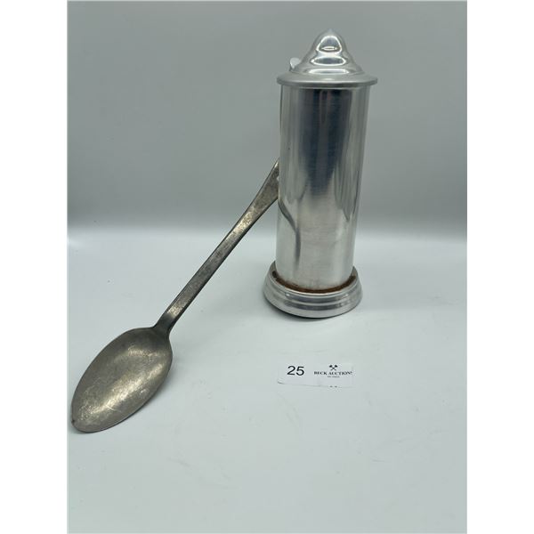 Giant Glass Bottom Stein & Spoon