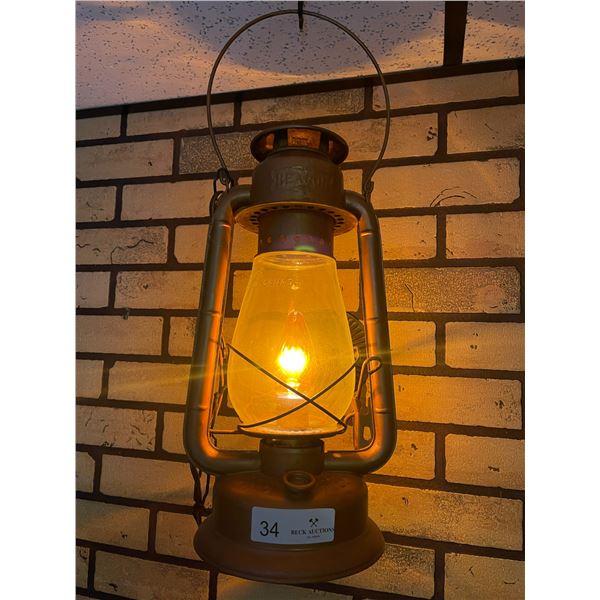 Antique Beacon Railway Lantern Hard Wired