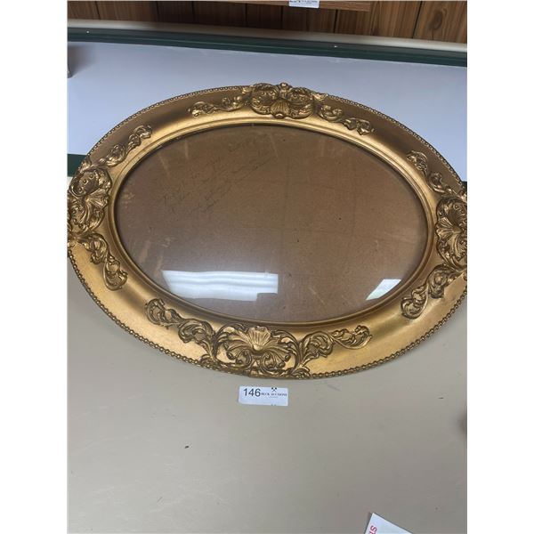 Victorian Gold Picture Frame Rounded Glass 25 x 19