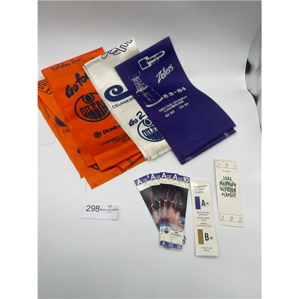1982-83 Edmonton Oilers Stanley Cup Coliseum Banners Tickets