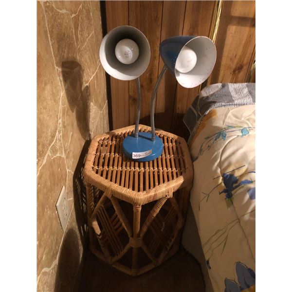 Wooden Night Stand With Lamp