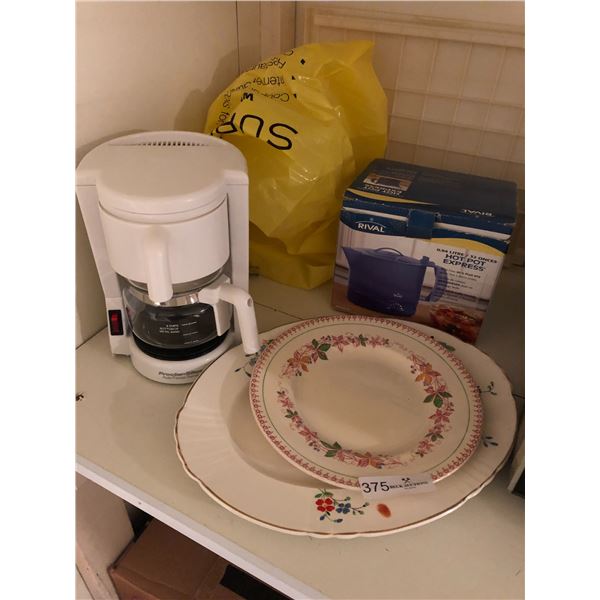 Proctor Silect Coffee Maker & Rival Hot Pot Express & Serving Plates
