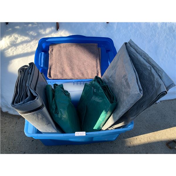 Assortment of Tarps and Thermal Blanket