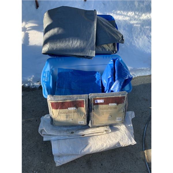 2 x Roadside Emergency Blankets and Assortment of Tarps