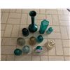 Image 1 : Vintage Glass Telephone Pole Insulators, BMP Vase, and Crackled Glass Vase