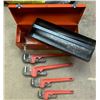Image 3 : Formula-1 Tool Box w/ 4 x Pipe Wrenches