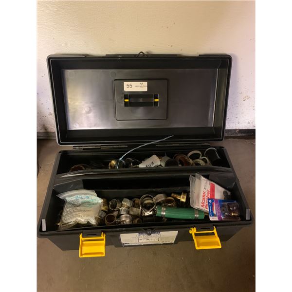 Tool Box w/ Assortment of Plumbing Accessories