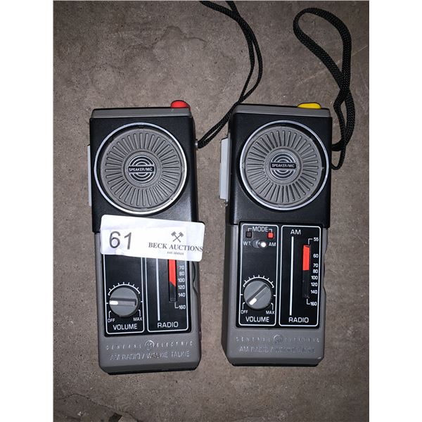 2 x Retro GE AM Radio/Walkie Talkies