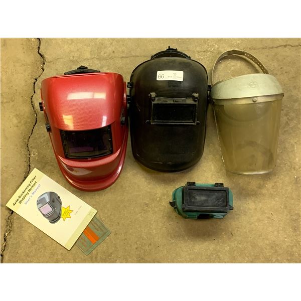 Welding Masks (2), Goggles (1), and Face Shield (1)