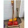 Image 1 : 2 x Snow Shovels, Metal Shovel, and Push Broom