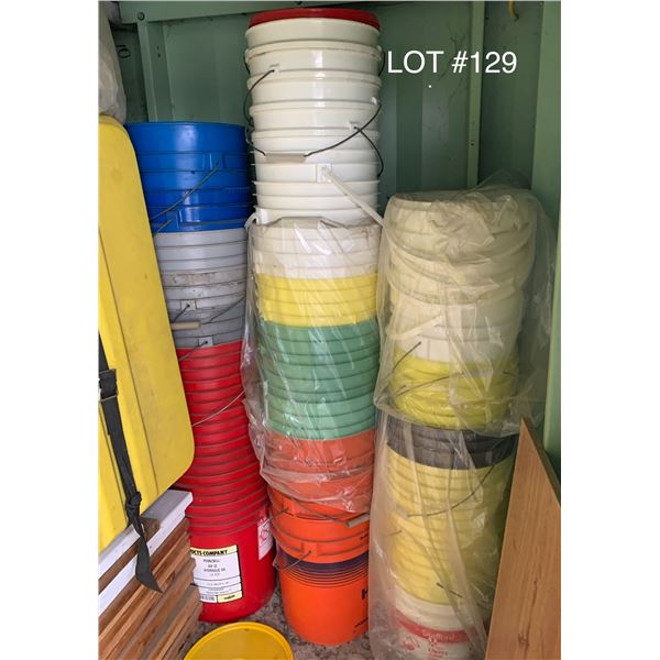 Large Assortment of Plastic Buckets