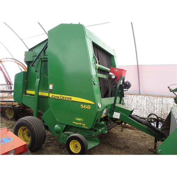 2008 John Deere 568 Round Baler, Net Wrap, Wide Pick-up (E00568X345150)