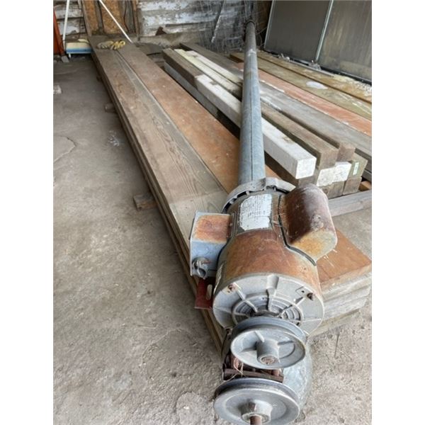 Pencil Auger 4” X 14’ (no cord on motor, and no belt on auger. Untested)