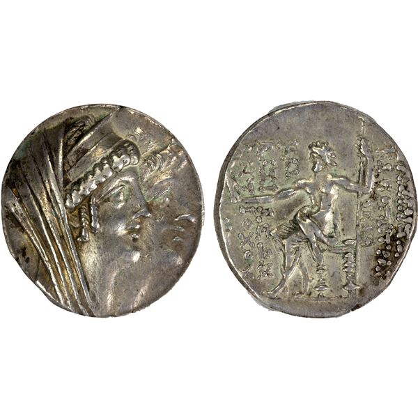 SELEUKID KINGDOM: Kleopatra Thea & Antiochos VIII, 125-121 BC, AR tetradrachm, Ptolemaïs (Ake), ND (