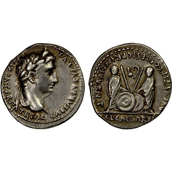 ROMAN EMPIRE: Augustus, 27 BC-14 AD, AR denarius (3.91g), Lugdunum, 2 BC-4 AD,  Choice VF