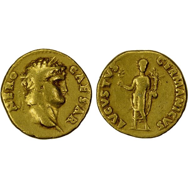 ROMAN EMPIRE: Nero, 54-68 AD, AV aureus (7.07g), Rome, struck 64-65, F-VF