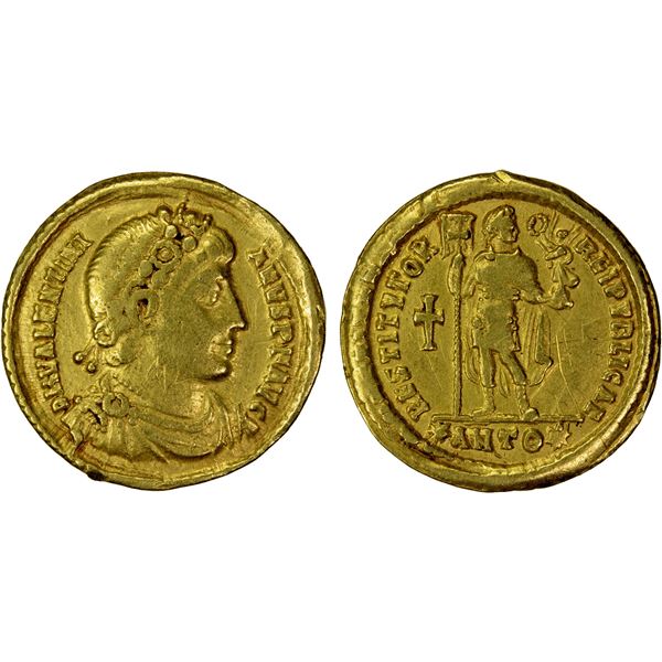 ROMAN EMPIRE: Valentinian I, 364-375 AD, AV solidus (4.30g), Antioch, VF