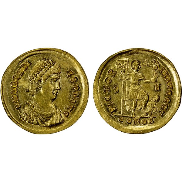 ROMAN EMPIRE: Arcadius, 383-408 AD, AV solidus (4.44g), Sirmium, struck 393-395 AD, Choice AU