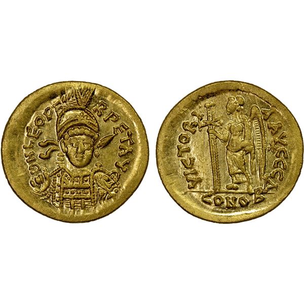 ROMAN EMPIRE: Leo I, 457-474 AD, AV solidus (4.41g), Constantinople, lustrous EF-AU