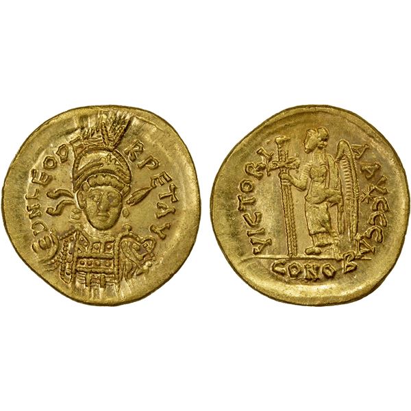 ROMAN EMPIRE: Leo I, 457-474 AD, AV solidus (4.44g), Constantinople, lustrous EF-AU