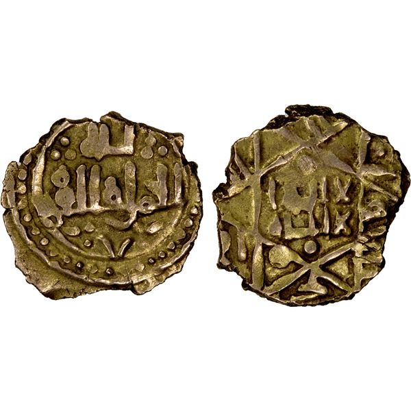 AFTASID OF BADAJOZ: Anonymous, late 11th century, debased AV fractional dinar (0.66g), NM, ND, VF-EF