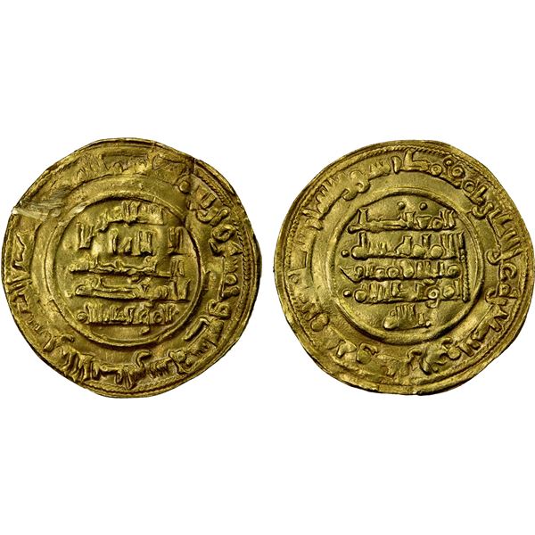 ABBADID OF SEVILLE: al-Mu'tadid 'Abbad, 1042-1069, AV dinar (4.04g), al-Andalus, AH457, VF-EF