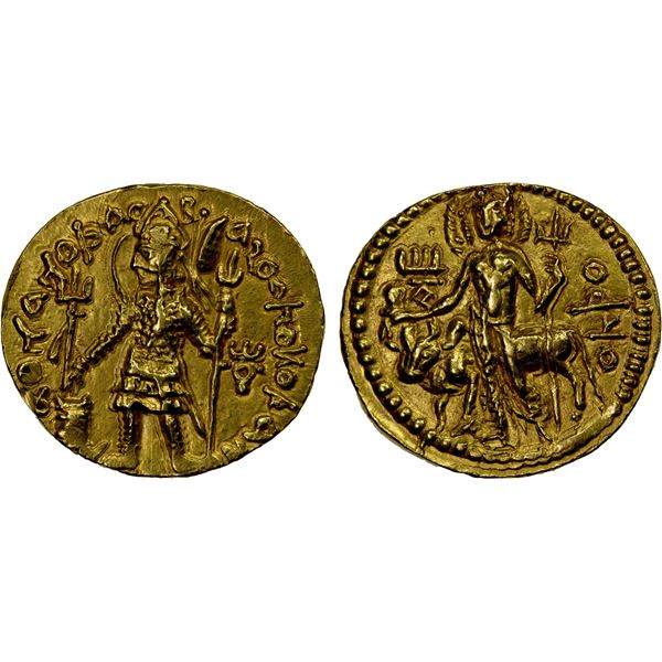 KUSHAN: Vasudeva I, ca. 190-230, AV dinar (7.67g), choice EF