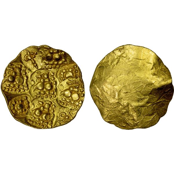 NOLAMBAS OF NOLAMBAVADI: Nanni Nolamba I, ca. 940-970, AV nandi gadyana (3.68g), EF