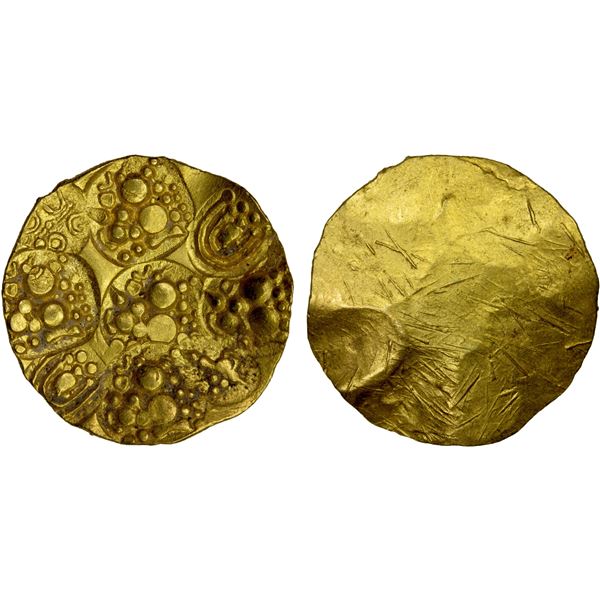 NOLAMBAS OF NOLAMBAVADI: Nanni Nolamba I, ca. 940-970, AV nandi gadyana (3.68g), EF