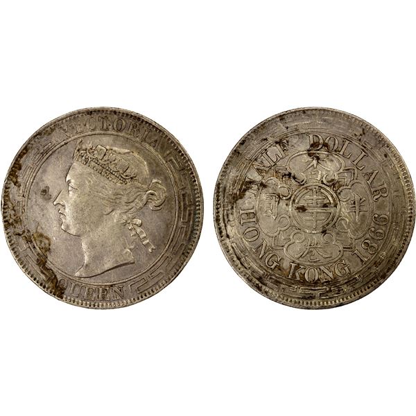 HONG KONG: Victoria, 1841-1901, AR 50 cents, 1866, Choice VF