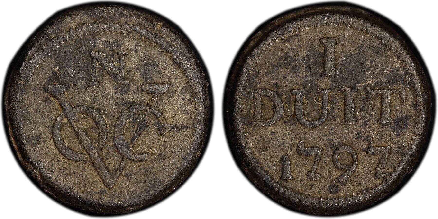 NETHERLANDS EAST INDIES: Batavian Republic, tin duit (5.37g), Java ...