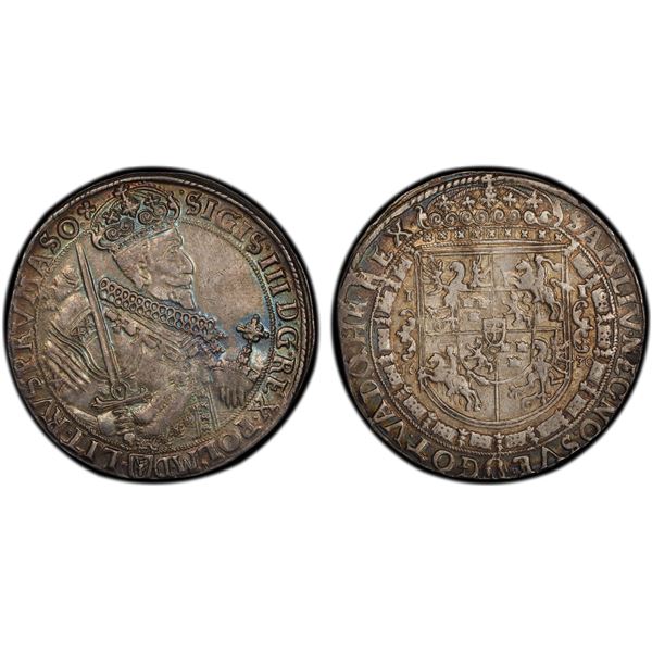 POLAND: Zygmunt III Waza, 1587-1632, AR thaler, Bydgoszcz (Bromberg), 1630 I-I, PCGS AU53
