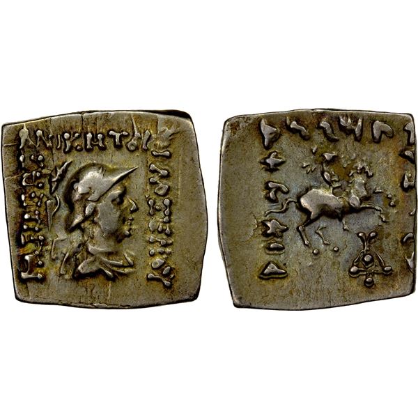 BACTRIA: Philoxenus, ca. 100-95 BC, AR square drachm (2.45g), VF-EF