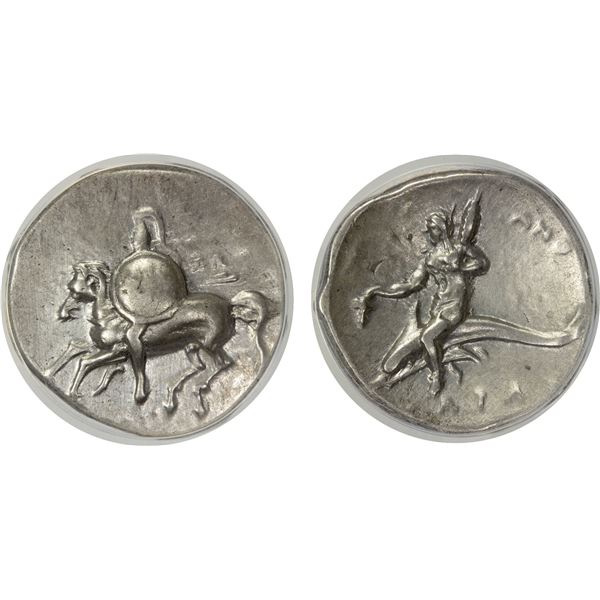 CALABRIA: Tarentum, AR didrachm (nomos), ca. 280-272 BC, ANACS VF35