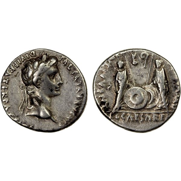 ROMAN EMPIRE: Augustus, 27 BC-14 AD, AR denarius (3.83g), Lugdunum, 2 BC-4 AD, VF