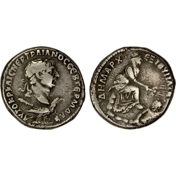 ROMAN EMPIRE: Provincial Issue: Trajan, 98-117 AD, AR tetradrachm (13.97g), Tyre, Phoenicia, year 15