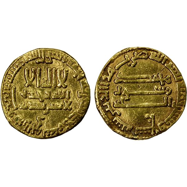 ABBASID: al-Mahdi, 775-785, AV dinar (4.03g), NM, AH169, VF