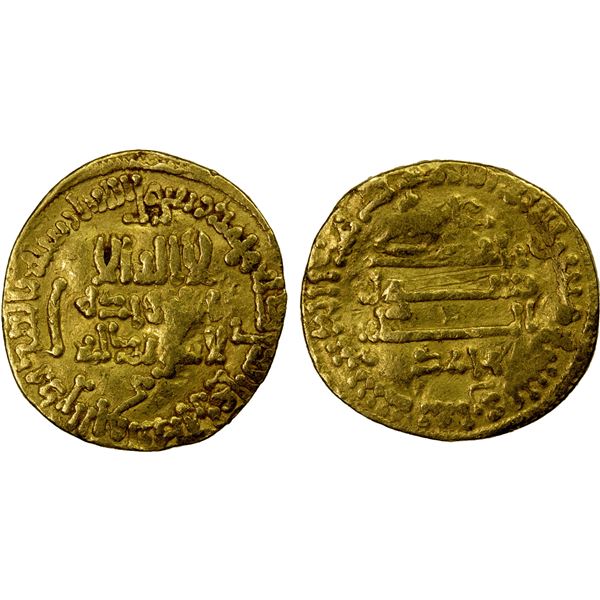 AGHLABID: Muhammad I, 840-856, AV dinar (4.20g), NM, AH238, Fine